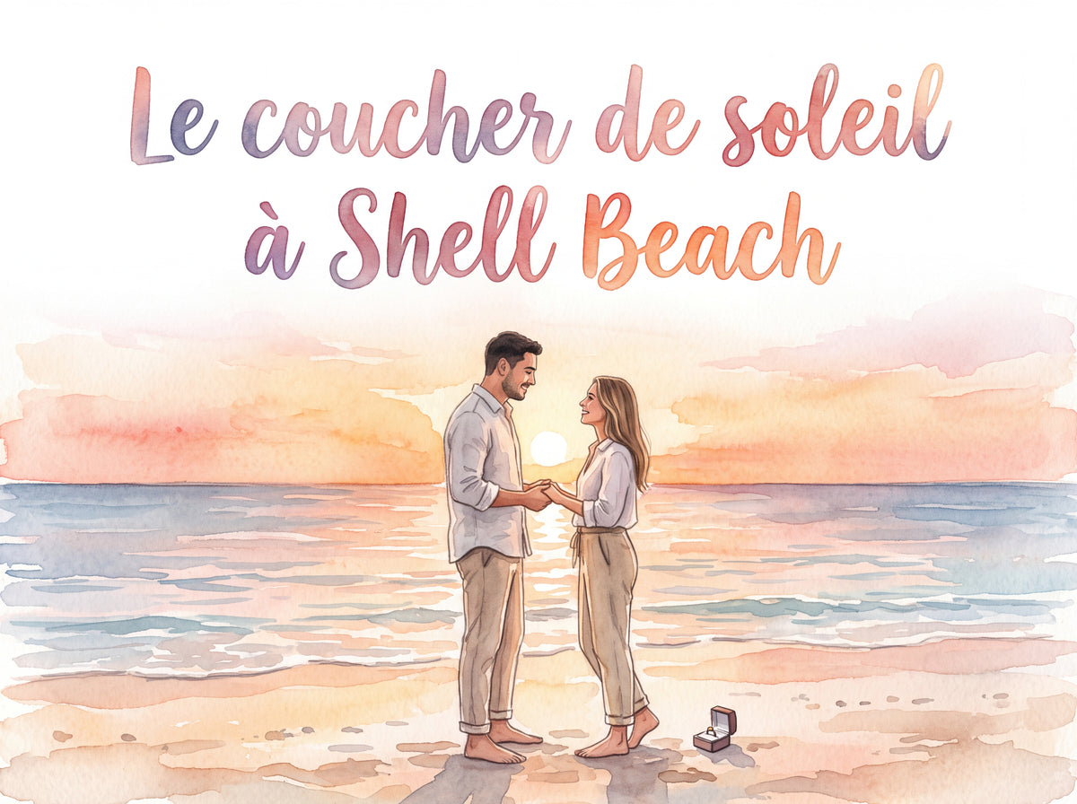 Le coucher de soleil à Shell Beach